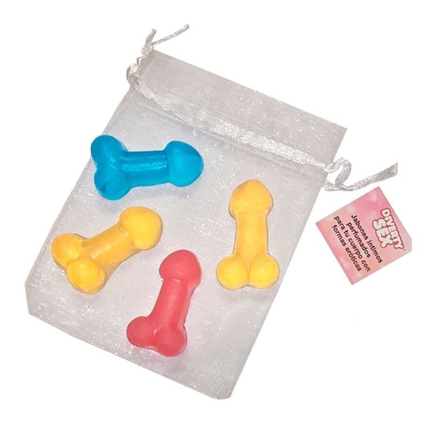 DIABLO PICANTE - 4 MINI SAPONI PROFUMATI A FORMA DI PENE
